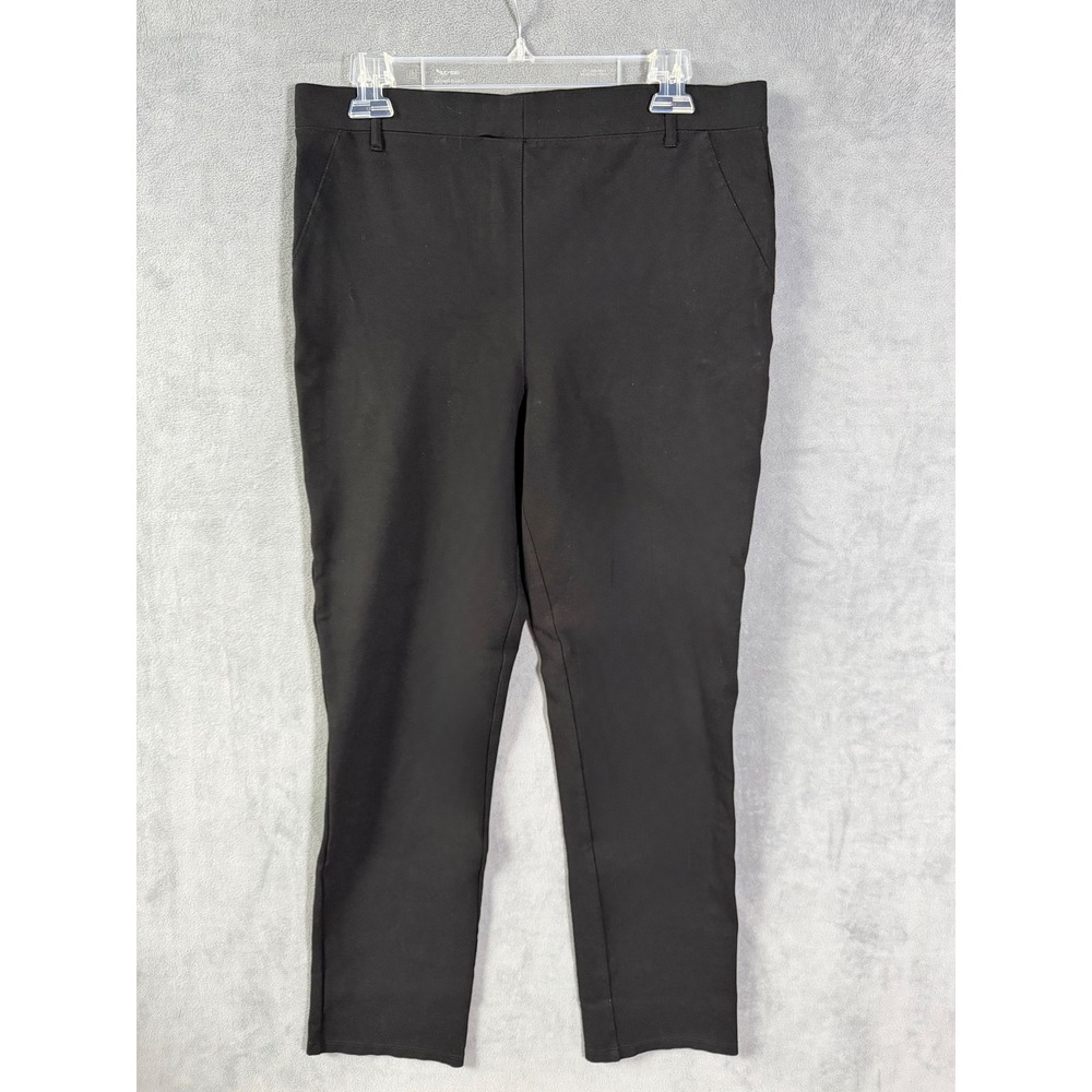 Women's Quince Ultra Stretch Ponte Stretch Pants Sz Large Black Minimalist Work